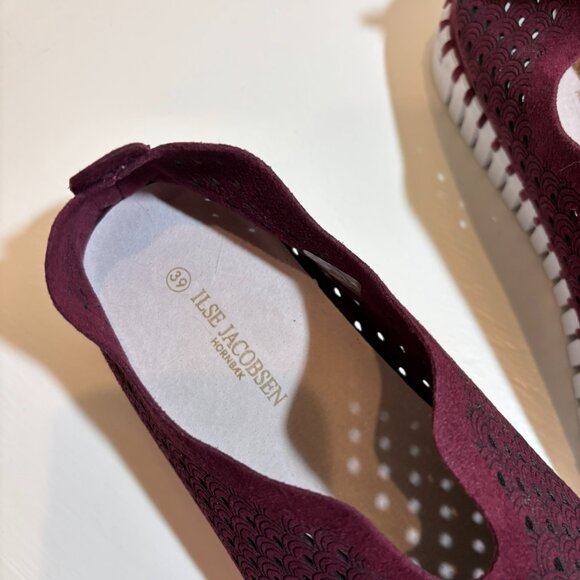 💗Ilse Jacobson Tulip Flats Maroon Size 8 - Picture 5 of 7